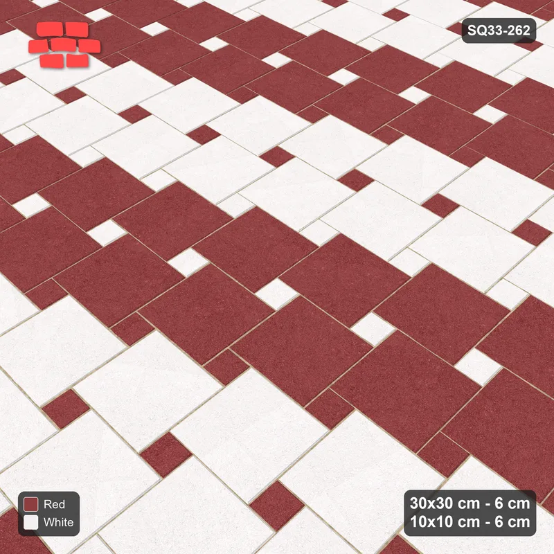 Interlock (Pasco) 30x30 cm · SQ33-262 · Offset Lattice with 10x10 Inserts, Row Bands · Side view Interlock (Pasco) 30x30 cm · SQ33-262 · Offset Lattice with 10x10 Inserts, Row Bands · Side view