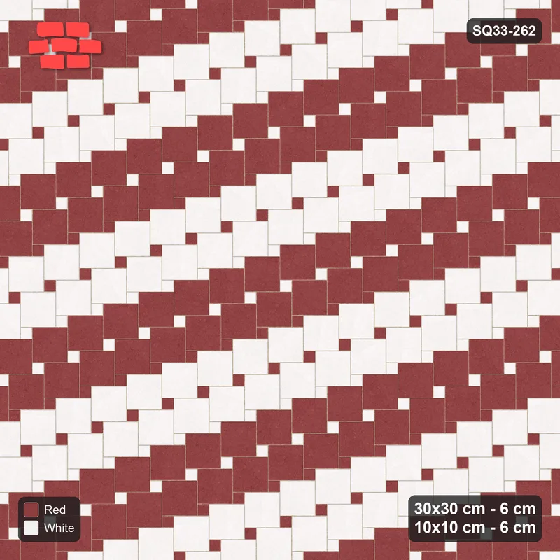 Interlock (Pasco) 30x30 cm · SQ33-262 · Offset Lattice with 10x10 Inserts, Row Bands · Top view Interlock (Pasco) 30x30 cm · SQ33-262 · Offset Lattice with 10x10 Inserts, Row Bands · Top view