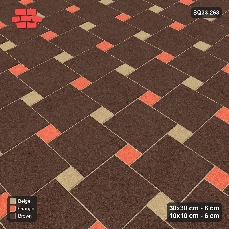 Interlock (Pasco) 30x30 cm · SQ33-263 · Offset Lattice, Two-Tone Inserts, Mirrored · Side view Interlock (Pasco) 30x30 cm · SQ33-263 · Offset Lattice, Two-Tone Inserts, Mirrored · Side view