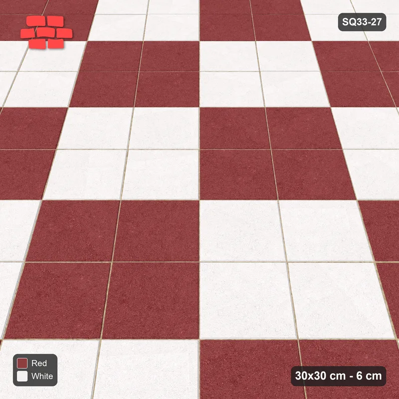 Interlock (Pasco) 30x30 cm · SQ33-27 · Diagonal stack, 2x2 checkerboard · Side view Interlock (Pasco) 30x30 cm · SQ33-27 · Diagonal stack, 2x2 checkerboard · Side view