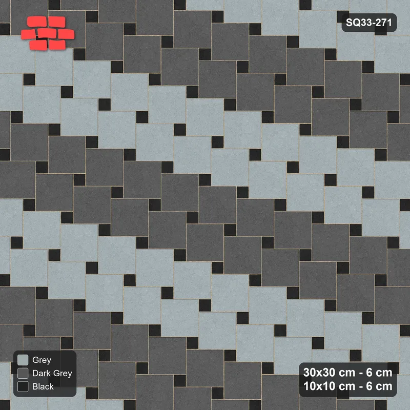 Interlock (Pasco) 30x30 cm · SQ33-271 · Offset Lattice, Row Bands, Mirrored · Top view Interlock (Pasco) 30x30 cm · SQ33-271 · Offset Lattice, Row Bands, Mirrored · Top view