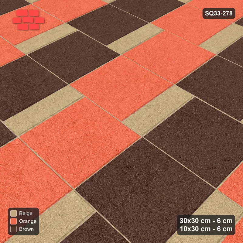 Interlock (Pasco) 30x30 cm · SQ33-278 · Slab Pair + 10x30 Plank Step, Checker, Right · Side view Interlock (Pasco) 30x30 cm · SQ33-278 · Slab Pair + 10x30 Plank Step, Checker, Right · Side view