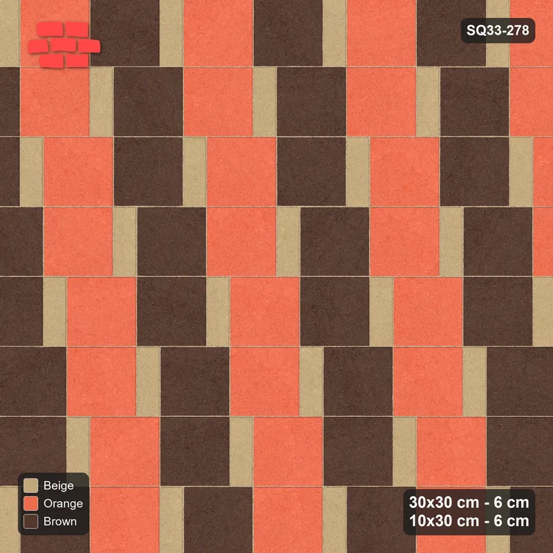 Interlock (Pasco) 30x30 cm · SQ33-278 · Slab Pair + 10x30 Plank Step, Checker, Right · Top view Interlock (Pasco) 30x30 cm · SQ33-278 · Slab Pair + 10x30 Plank Step, Checker, Right · Top view