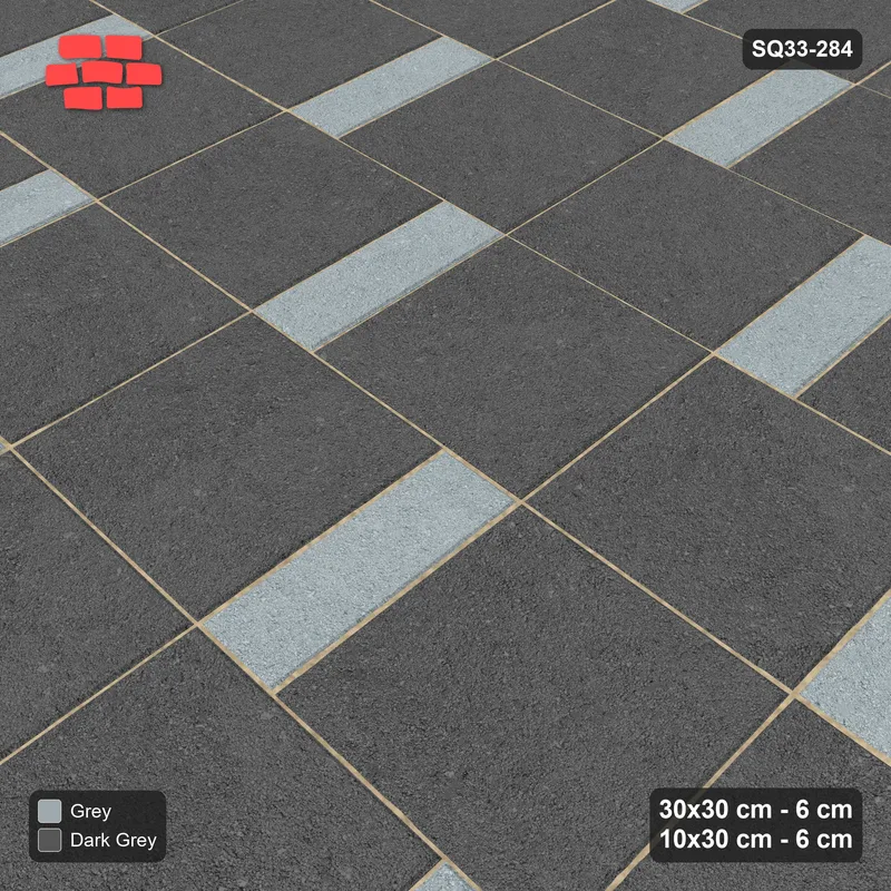 Interlock (Pasco) 30x30 cm · SQ33-284 · Slab Pair + 10x30 Plank Step, Solid, Left · Side view Interlock (Pasco) 30x30 cm · SQ33-284 · Slab Pair + 10x30 Plank Step, Solid, Left · Side view