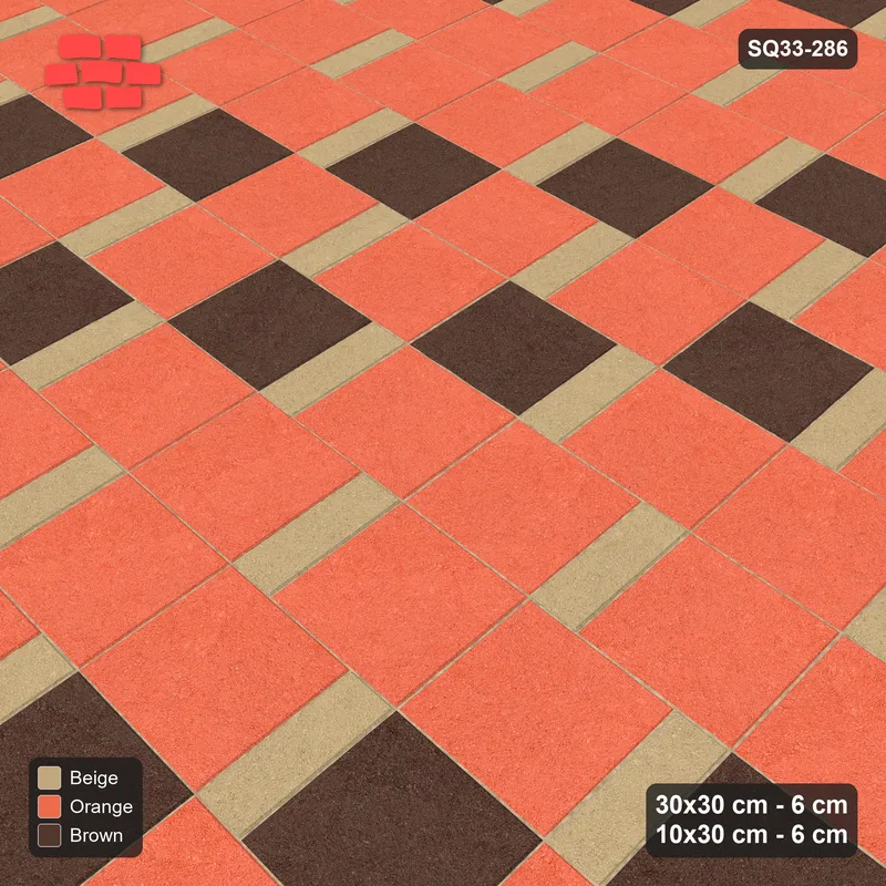 Interlock (Pasco) 30x30 cm · SQ33-286 · Slab Pair + 10x30 Plank Step, Mixed, Left · Side view Interlock (Pasco) 30x30 cm · SQ33-286 · Slab Pair + 10x30 Plank Step, Mixed, Left · Side view
