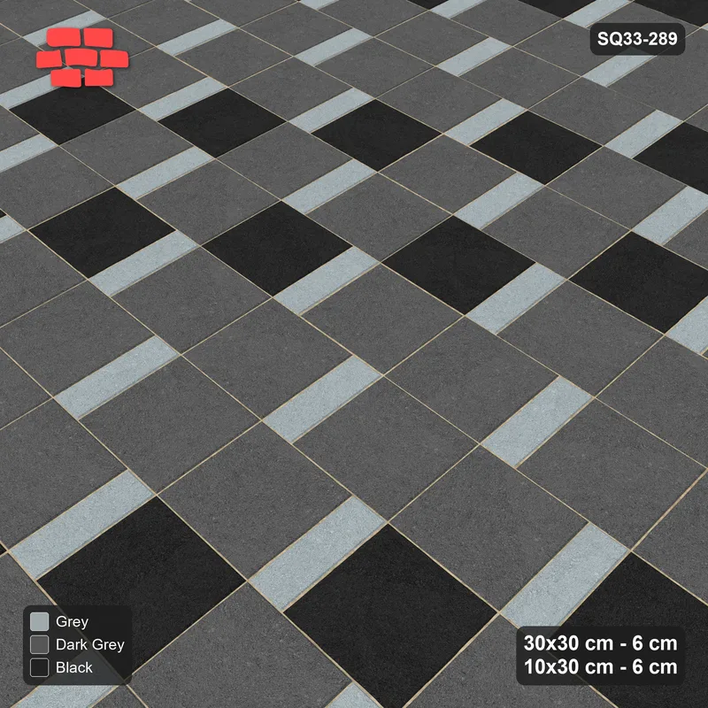 Interlock (Pasco) 30x30 cm · SQ33-289 · Slab Pair + 10x30 Plank Step, Mixed, Left · Side view Interlock (Pasco) 30x30 cm · SQ33-289 · Slab Pair + 10x30 Plank Step, Mixed, Left · Side view