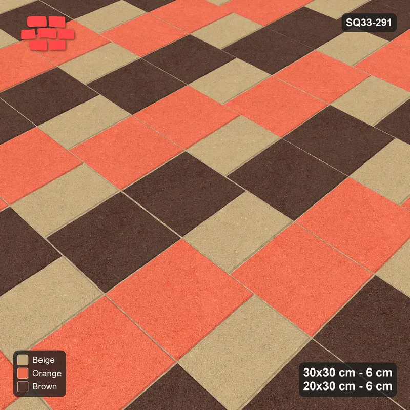 Interlock (Pasco) 30x30 cm · SQ33-291 · Slab Pair + 20x30 Plank Step, Checker, Left · Side view Interlock (Pasco) 30x30 cm · SQ33-291 · Slab Pair + 20x30 Plank Step, Checker, Left · Side view