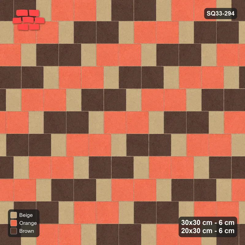 Interlock (Pasco) 30x30 cm · SQ33-294 · Slab Pair + 20x30 Plank Step, Pairs, Left · Top view Interlock (Pasco) 30x30 cm · SQ33-294 · Slab Pair + 20x30 Plank Step, Pairs, Left · Top view