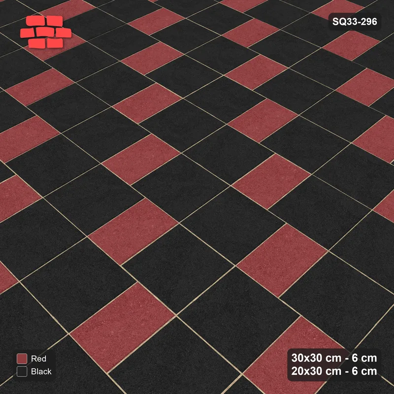 Interlock (Pasco) 30x30 cm · SQ33-296 · Slab Pair + 20x30 Plank Step, Solid, Left · Side view Interlock (Pasco) 30x30 cm · SQ33-296 · Slab Pair + 20x30 Plank Step, Solid, Left · Side view