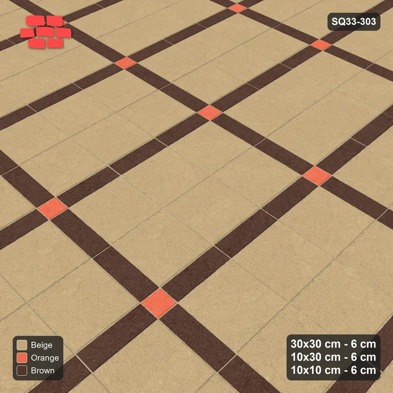 Interlock (Pasco) 30x30 cm · SQ33-303 · 2x3 Panel Grid, 10x30 Lines, 10x10 Crossings · Side view Interlock (Pasco) 30x30 cm · SQ33-303 · 2x3 Panel Grid, 10x30 Lines, 10x10 Crossings · Side view