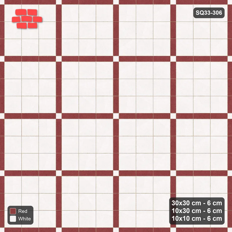 Interlock (Pasco) 30x30 cm · SQ33-306 · 3x3 Panel Grid, 10x30 Lines, 10x10 Crossings · Top view Interlock (Pasco) 30x30 cm · SQ33-306 · 3x3 Panel Grid, 10x30 Lines, 10x10 Crossings · Top view