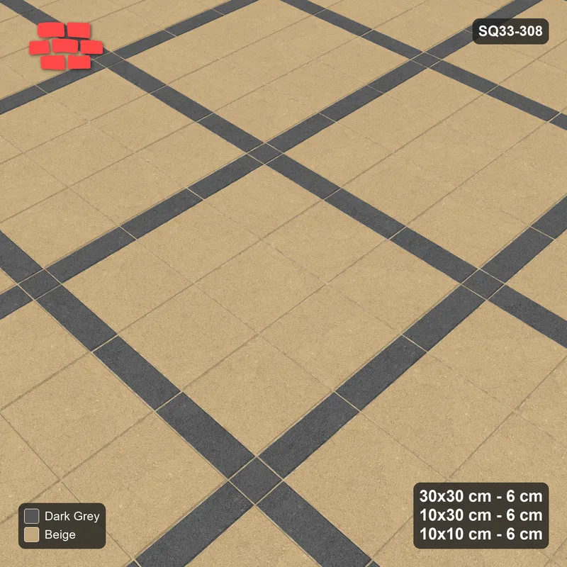 Interlock (Pasco) 30x30 cm · SQ33-308 · 3x3 Panel Grid, 10x30 Lines, 10x10 Crossings, Dark Lines · Side view Interlock (Pasco) 30x30 cm · SQ33-308 · 3x3 Panel Grid, 10x30 Lines, 10x10 Crossings, Dark Lines · Side view