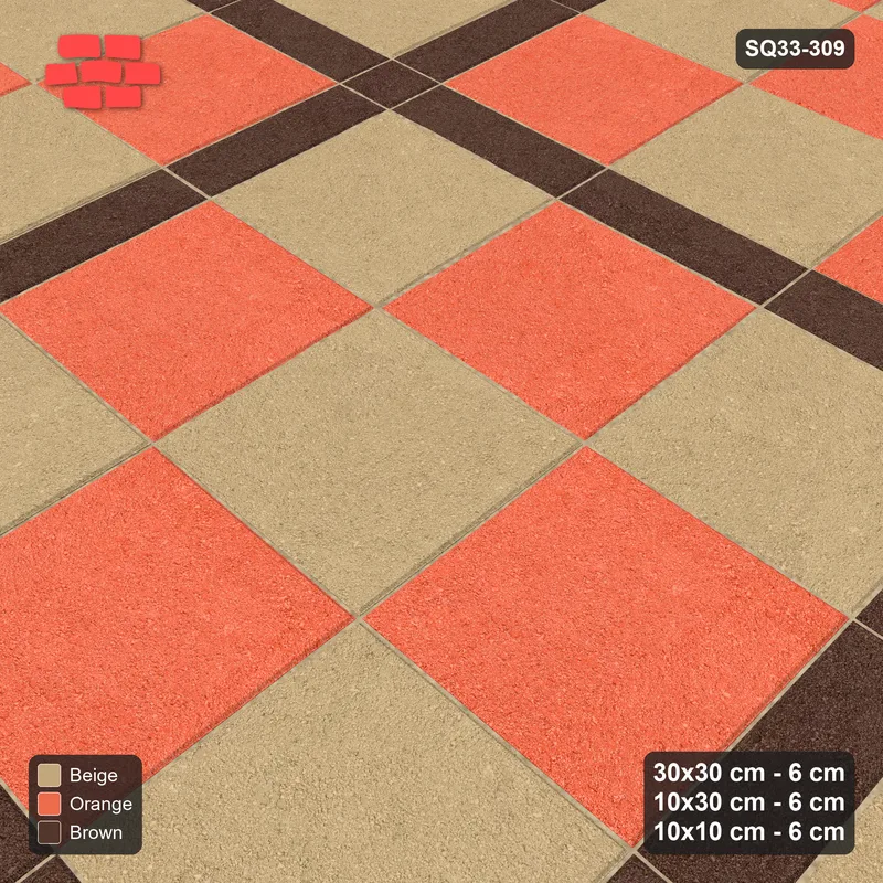 Interlock (Pasco) 30x30 cm · SQ33-309 · 3x3 Panel Grid, 10x30 Lines, 10x10 Crossings · Side view Interlock (Pasco) 30x30 cm · SQ33-309 · 3x3 Panel Grid, 10x30 Lines, 10x10 Crossings · Side view