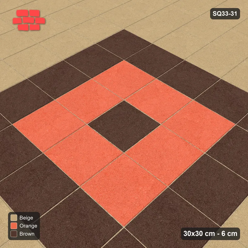 Interlock (Pasco) 30x30 cm · SQ33-31 · Stack bond, square medallion · Side view Interlock (Pasco) 30x30 cm · SQ33-31 · Stack bond, square medallion · Side view