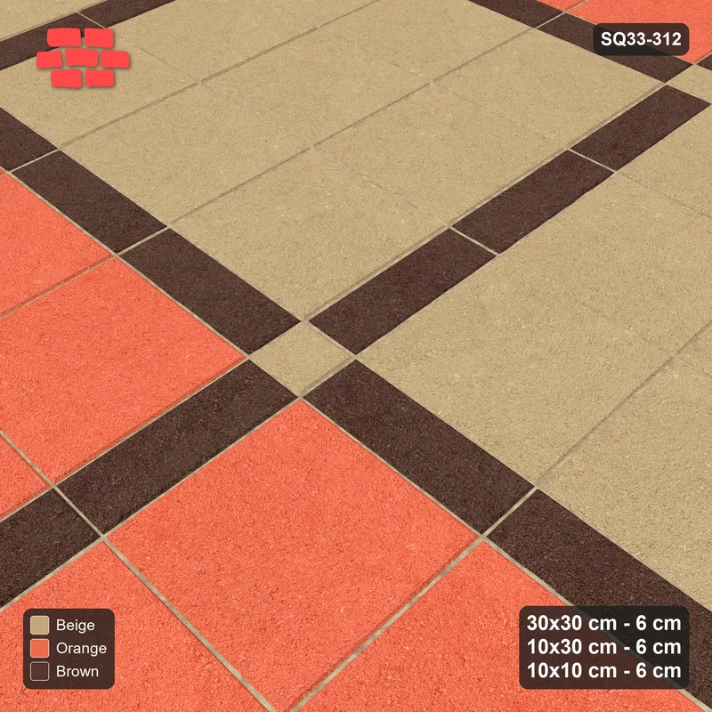 Interlock (Pasco) 30x30 cm · SQ33-312 · 3x3 Panel Grid, 10x30 Lines, 10x10 Crossings, Striped Panels · Side view Interlock (Pasco) 30x30 cm · SQ33-312 · 3x3 Panel Grid, 10x30 Lines, 10x10 Crossings, Striped Panels · Side view