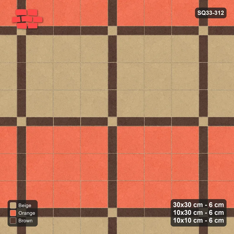 Interlock (Pasco) 30x30 cm · SQ33-312 · 3x3 Panel Grid, 10x30 Lines, 10x10 Crossings, Striped Panels · Top view Interlock (Pasco) 30x30 cm · SQ33-312 · 3x3 Panel Grid, 10x30 Lines, 10x10 Crossings, Striped Panels · Top view