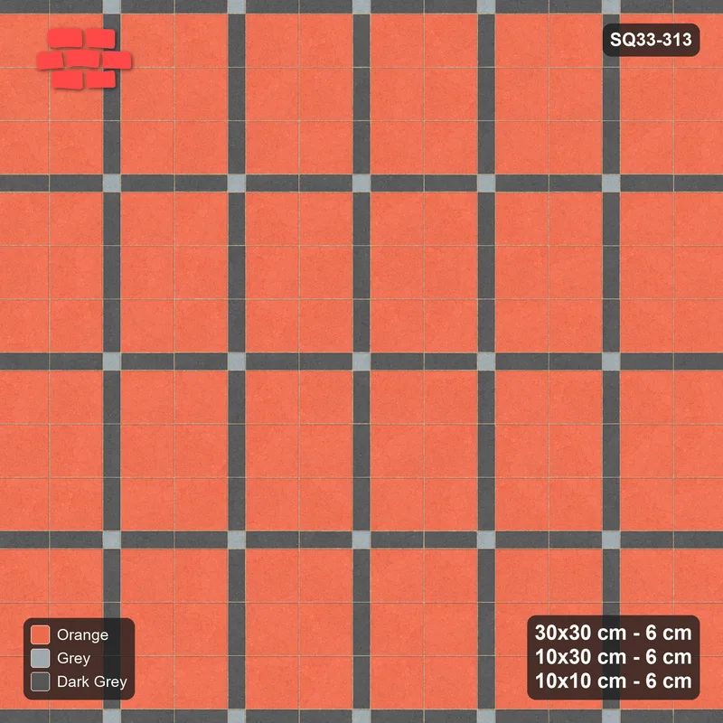 Interlock (Pasco) 30x30 cm · SQ33-313 · 2x3 Panel Grid, 10x30 Lines, 10x10 Crossings · Top view Interlock (Pasco) 30x30 cm · SQ33-313 · 2x3 Panel Grid, 10x30 Lines, 10x10 Crossings · Top view