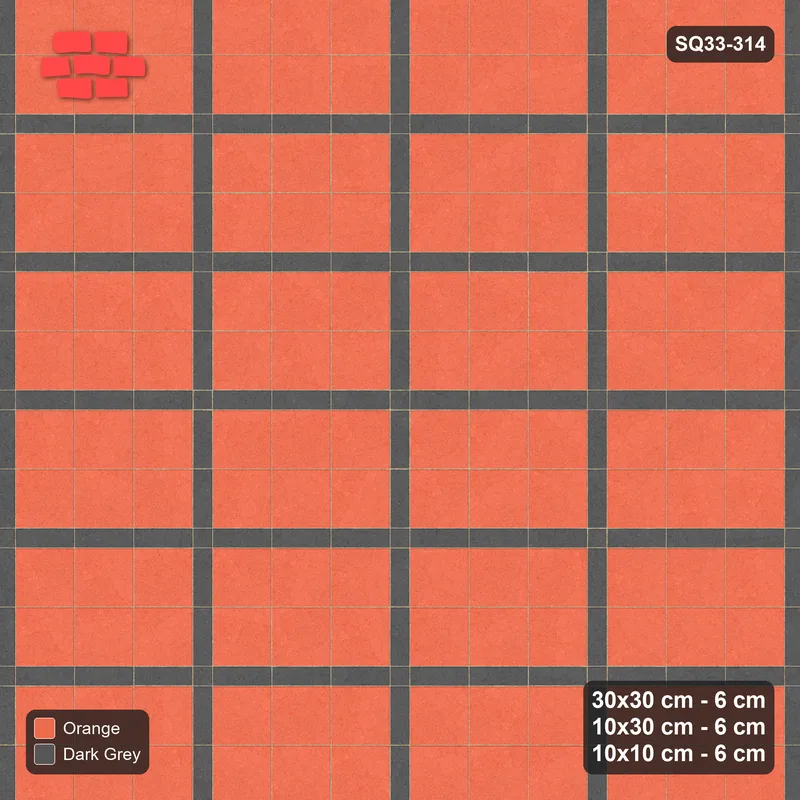 Interlock (Pasco) 30x30 cm · SQ33-314 · 3x2 Panel Grid, 10x30 Lines, 10x10 Crossings, Dark Lines · Top view Interlock (Pasco) 30x30 cm · SQ33-314 · 3x2 Panel Grid, 10x30 Lines, 10x10 Crossings, Dark Lines · Top view