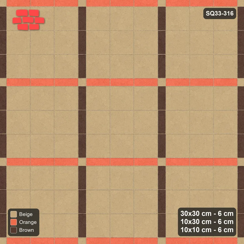 Interlock (Pasco) 30x30 cm · SQ33-316 · 3x3 Panel Grid, 10x30 Lines, 10x10 Crossings · Top view Interlock (Pasco) 30x30 cm · SQ33-316 · 3x3 Panel Grid, 10x30 Lines, 10x10 Crossings · Top view