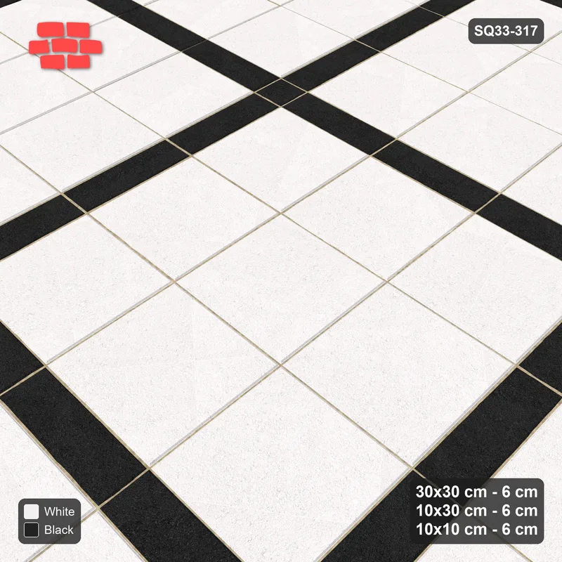 Interlock (Pasco) 30x30 cm · SQ33-317 · 3x3 Panel Grid, 10x30 Lines, 10x10 Crossings, Dark Lines · Side view Interlock (Pasco) 30x30 cm · SQ33-317 · 3x3 Panel Grid, 10x30 Lines, 10x10 Crossings, Dark Lines · Side view