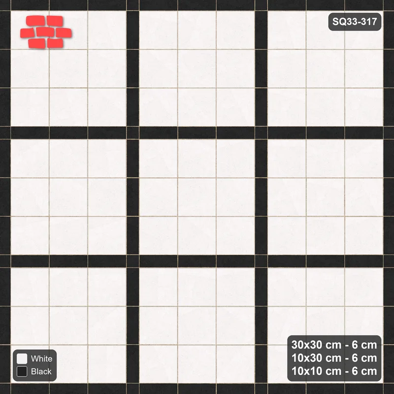 Interlock (Pasco) 30x30 cm · SQ33-317 · 3x3 Panel Grid, 10x30 Lines, 10x10 Crossings, Dark Lines · Top view Interlock (Pasco) 30x30 cm · SQ33-317 · 3x3 Panel Grid, 10x30 Lines, 10x10 Crossings, Dark Lines · Top view