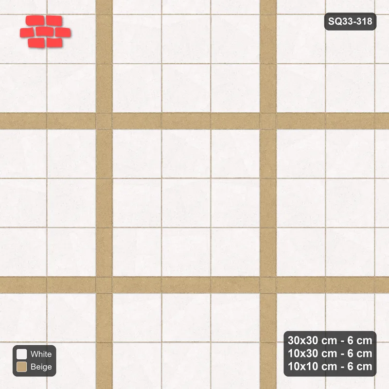 Interlock (Pasco) 30x30 cm · SQ33-318 · 3x3 Panel Grid, 10x30 Lines, 10x10 Crossings, Dark Lines · Top view Interlock (Pasco) 30x30 cm · SQ33-318 · 3x3 Panel Grid, 10x30 Lines, 10x10 Crossings, Dark Lines · Top view