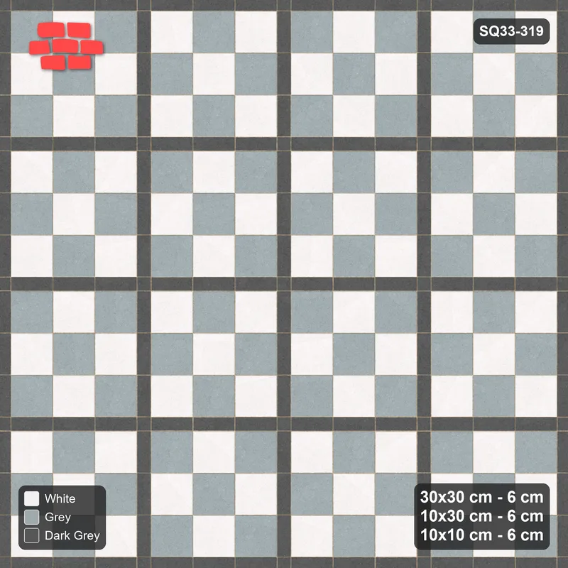Interlock (Pasco) 30x30 cm · SQ33-319 · 3x3 Panel Grid, 10x30 Lines, 10x10 Crossings · Top view Interlock (Pasco) 30x30 cm · SQ33-319 · 3x3 Panel Grid, 10x30 Lines, 10x10 Crossings · Top view