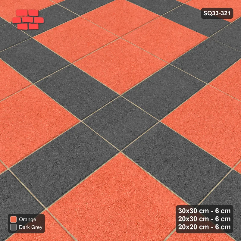 Interlock (Pasco) 30x30 cm · SQ33-321 · 2x2 Panel Grid, 20x30 Lines, 20x20 Crossings, Dark Lines · Side view Interlock (Pasco) 30x30 cm · SQ33-321 · 2x2 Panel Grid, 20x30 Lines, 20x20 Crossings, Dark Lines · Side view