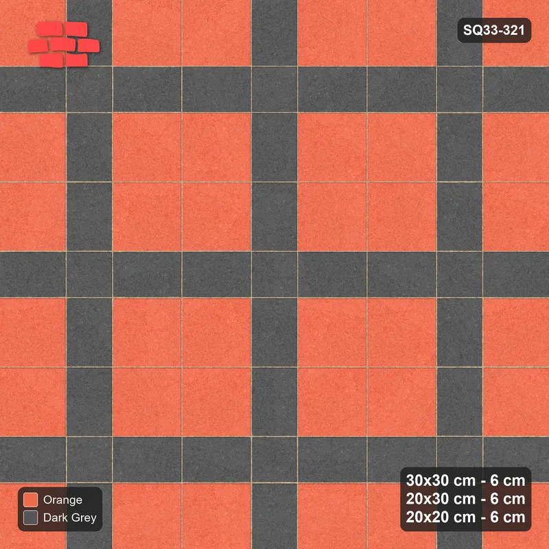 Interlock (Pasco) 30x30 cm · SQ33-321 · 2x2 Panel Grid, 20x30 Lines, 20x20 Crossings, Dark Lines · Top view Interlock (Pasco) 30x30 cm · SQ33-321 · 2x2 Panel Grid, 20x30 Lines, 20x20 Crossings, Dark Lines · Top view