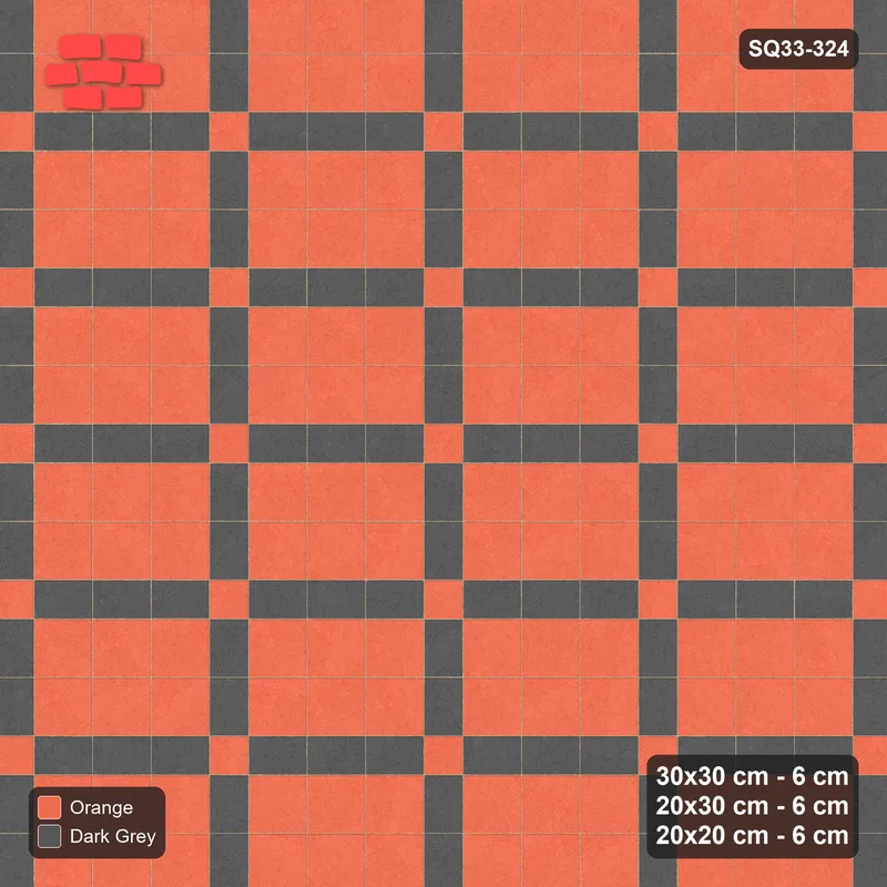 Interlock (Pasco) 30x30 cm · SQ33-324 · 3x2 Panel Grid, 20x30 Lines, 20x20 Crossings · Top view Interlock (Pasco) 30x30 cm · SQ33-324 · 3x2 Panel Grid, 20x30 Lines, 20x20 Crossings · Top view