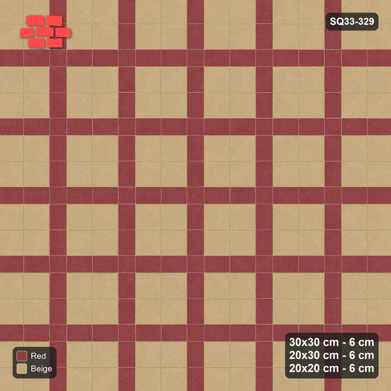 Interlock (Pasco) 30x30 cm · SQ33-329 · 2x2 Panel Grid, 20x30 Lines, 20x20 Crossings, Dark Lines · Top view Interlock (Pasco) 30x30 cm · SQ33-329 · 2x2 Panel Grid, 20x30 Lines, 20x20 Crossings, Dark Lines · Top view