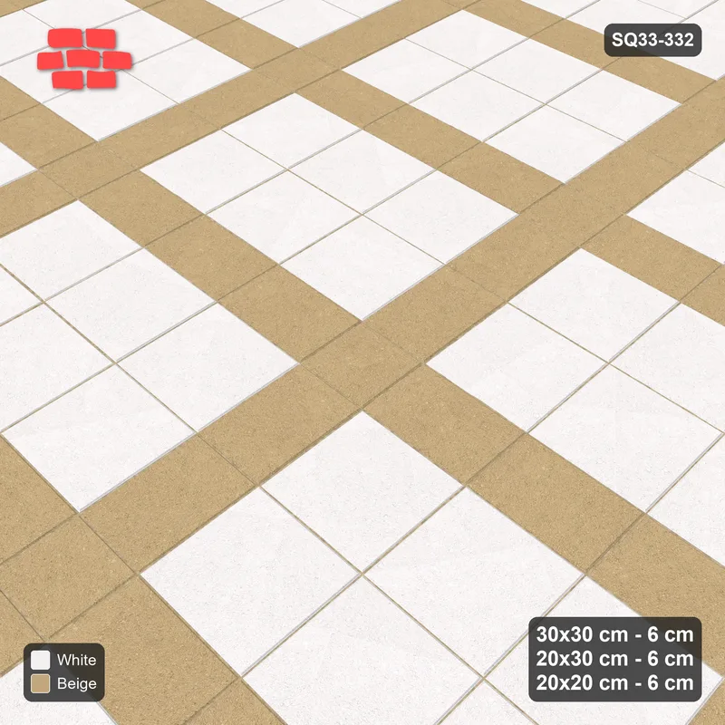Interlock (Pasco) 30x30 cm · SQ33-332 · 3x2 Panel Grid, 20x30 Lines, 20x20 Crossings, Dark Lines · Side view Interlock (Pasco) 30x30 cm · SQ33-332 · 3x2 Panel Grid, 20x30 Lines, 20x20 Crossings, Dark Lines · Side view
