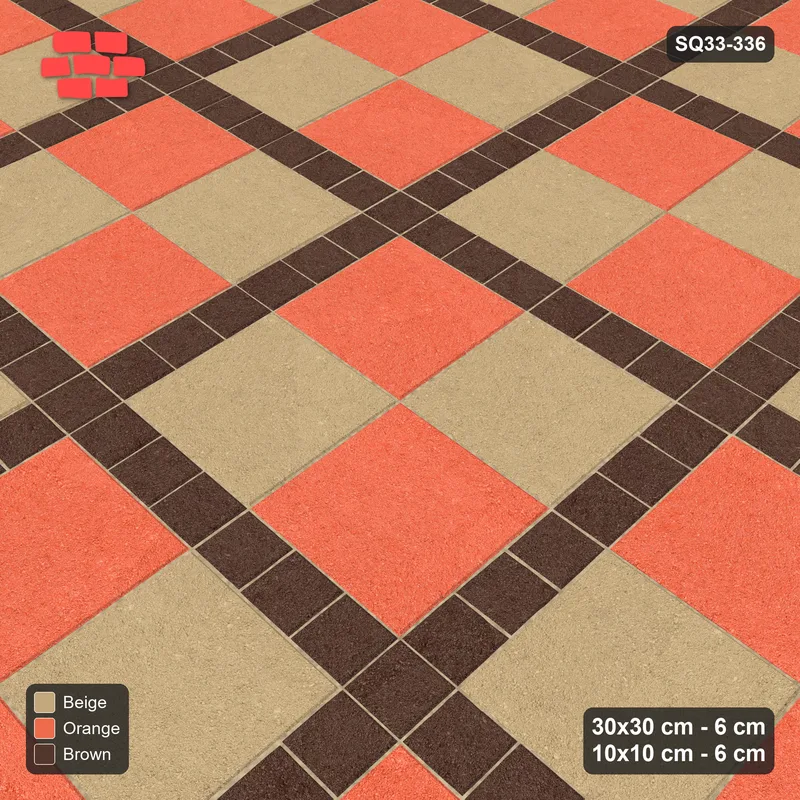 Interlock (Pasco) 30x30 cm · SQ33-336 · Checker Panels 2x2 with 10x10 Grid Lines, Accent Lines · Side view Interlock (Pasco) 30x30 cm · SQ33-336 · Checker Panels 2x2 with 10x10 Grid Lines, Accent Lines · Side view