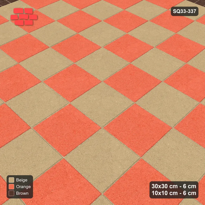 Interlock (Pasco) 30x30 cm · SQ33-337 · Checkerboard with 2-Course 10x10 Border, Panel Checker · Side view Interlock (Pasco) 30x30 cm · SQ33-337 · Checkerboard with 2-Course 10x10 Border, Panel Checker · Side view