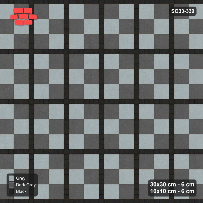 Interlock (Pasco) 30x30 cm · SQ33-339 · Checker Panels 2x3 with 10x10 Grid Lines, Panel Checker · Top view Interlock (Pasco) 30x30 cm · SQ33-339 · Checker Panels 2x3 with 10x10 Grid Lines, Panel Checker · Top view