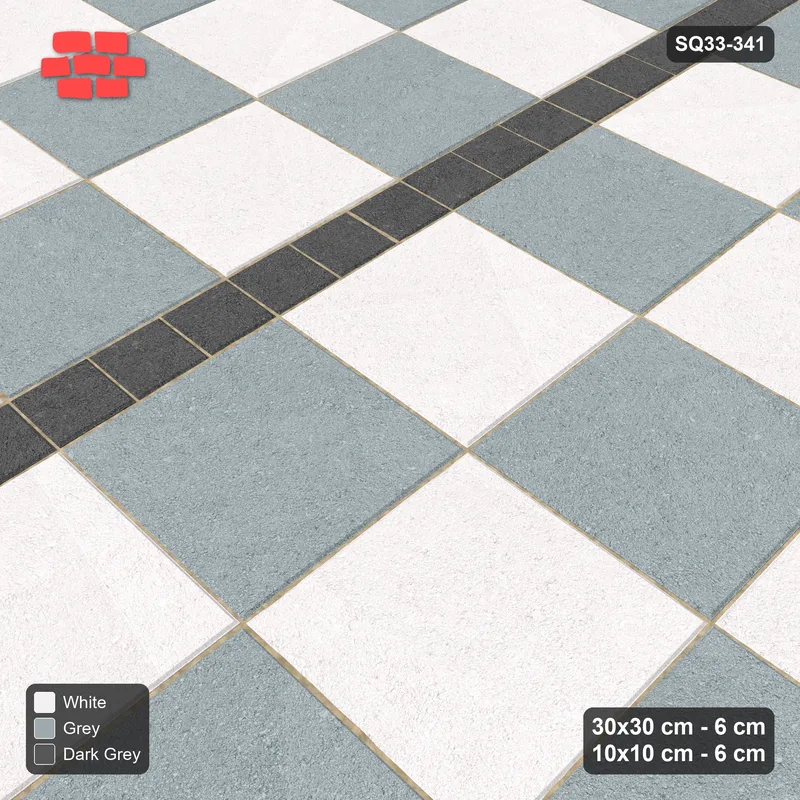 Interlock (Pasco) 30x30 cm · SQ33-341 · Checker Panels 4x4 with 10x10 Ribbons, Panel Checker · Side view Interlock (Pasco) 30x30 cm · SQ33-341 · Checker Panels 4x4 with 10x10 Ribbons, Panel Checker · Side view