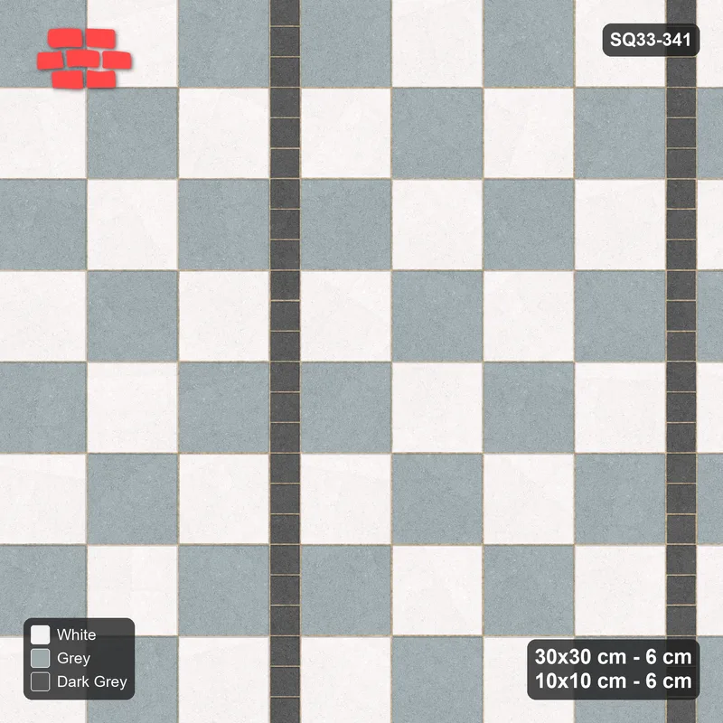 Interlock (Pasco) 30x30 cm · SQ33-341 · Checker Panels 4x4 with 10x10 Ribbons, Panel Checker · Top view Interlock (Pasco) 30x30 cm · SQ33-341 · Checker Panels 4x4 with 10x10 Ribbons, Panel Checker · Top view