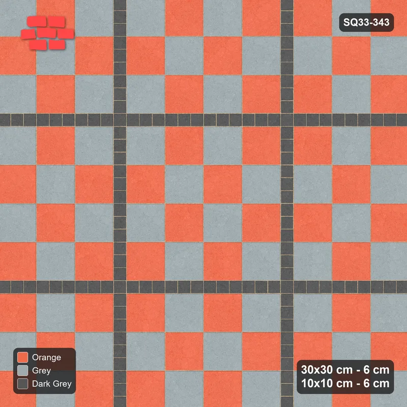 Interlock (Pasco) 30x30 cm · SQ33-343 · Checker Panels 4x4 with 10x10 Grid Lines, Panel Checker · Top view Interlock (Pasco) 30x30 cm · SQ33-343 · Checker Panels 4x4 with 10x10 Grid Lines, Panel Checker · Top view