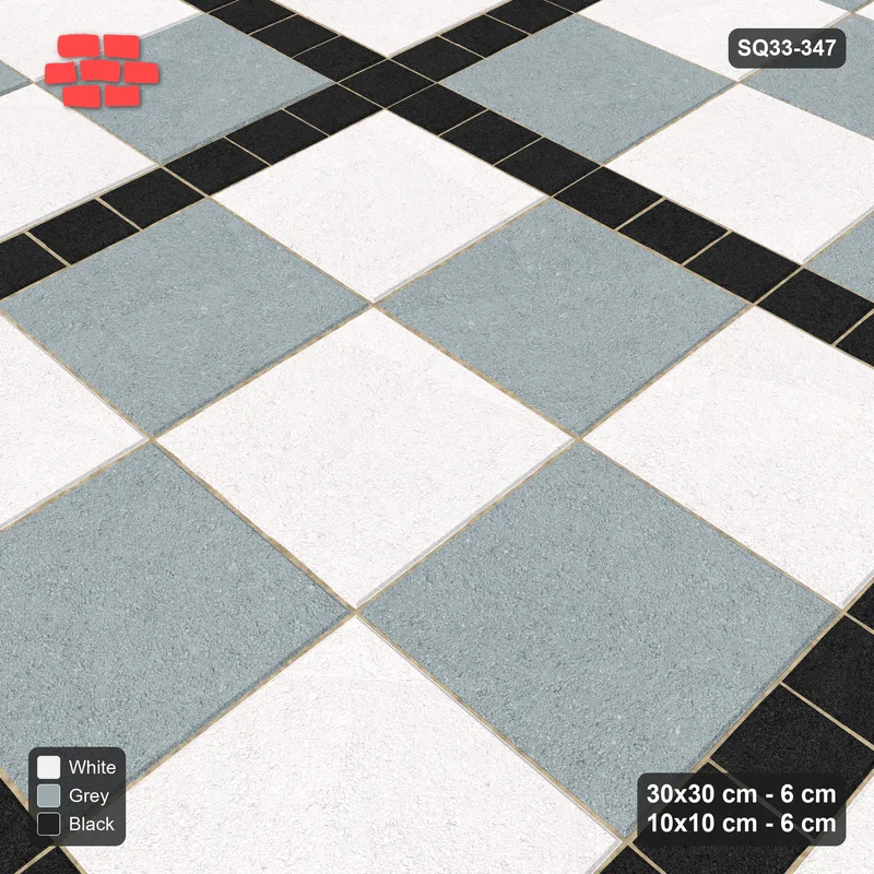 Interlock (Pasco) 30x30 cm · SQ33-347 · Checker Panels 3x3 with 10x10 Grid Lines, Panel Checker · Side view Interlock (Pasco) 30x30 cm · SQ33-347 · Checker Panels 3x3 with 10x10 Grid Lines, Panel Checker · Side view