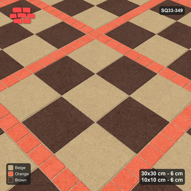 Interlock (Pasco) 30x30 cm · SQ33-349 · Checker Panels, 10x10 Grid and Border, Panel Checker · Side view Interlock (Pasco) 30x30 cm · SQ33-349 · Checker Panels, 10x10 Grid and Border, Panel Checker · Side view