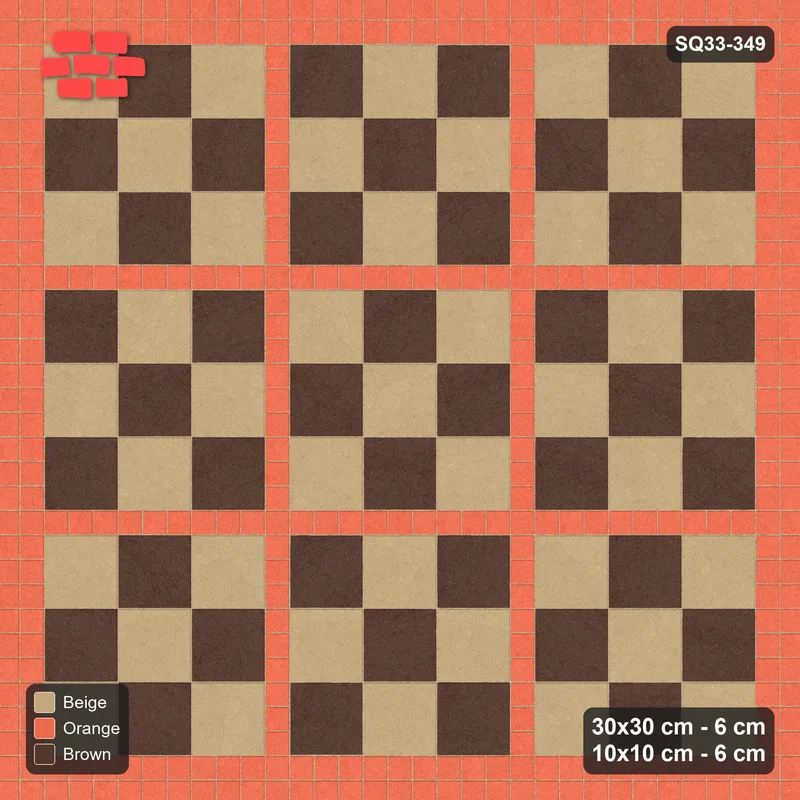 Interlock (Pasco) 30x30 cm · SQ33-349 · Checker Panels, 10x10 Grid and Border, Panel Checker · Top view Interlock (Pasco) 30x30 cm · SQ33-349 · Checker Panels, 10x10 Grid and Border, Panel Checker · Top view