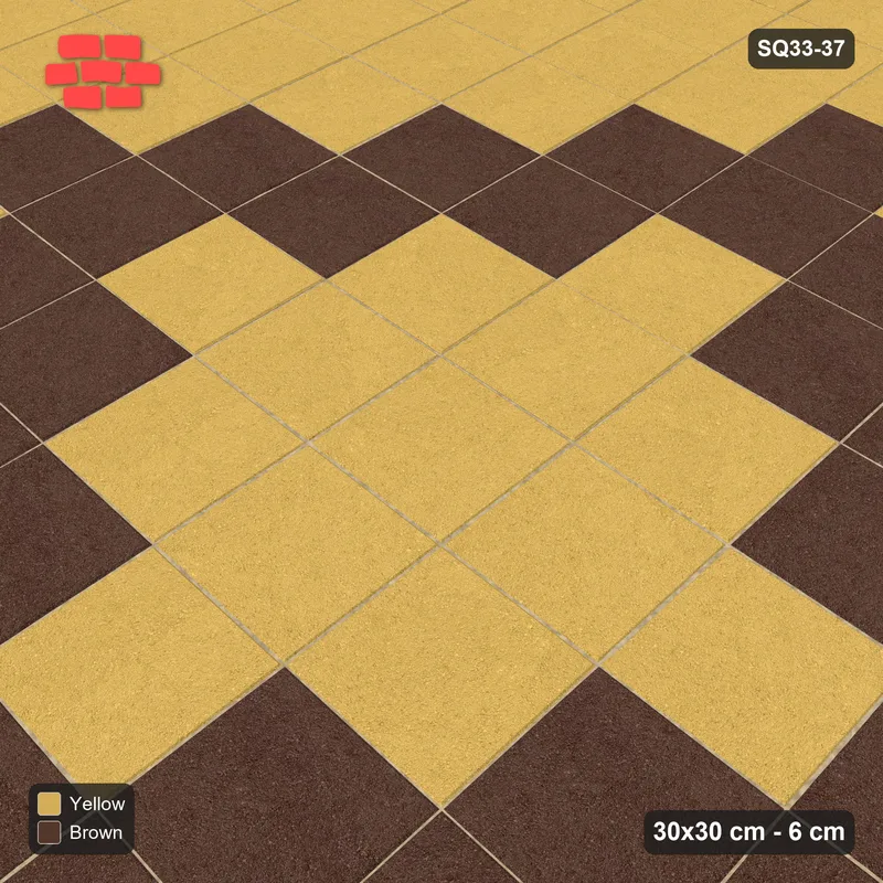 Interlock (Pasco) 30x30 cm · SQ33-37 · Stack bond, diamond ring · Side view Interlock (Pasco) 30x30 cm · SQ33-37 · Stack bond, diamond ring · Side view