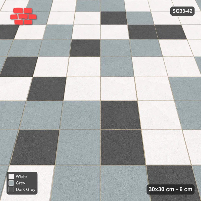 Interlock (Pasco) 30x30 cm · SQ33-42 · Diagonal stack, tonal blend · Side view Interlock (Pasco) 30x30 cm · SQ33-42 · Diagonal stack, tonal blend · Side view