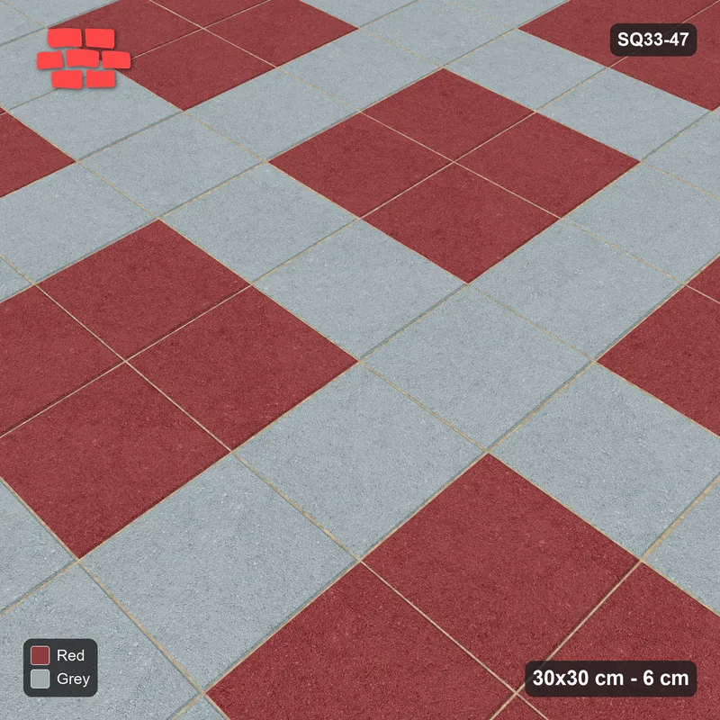 Interlock (Pasco) 30x30 cm · SQ33-47 · Stack bond, window-pane grid · Side view Interlock (Pasco) 30x30 cm · SQ33-47 · Stack bond, window-pane grid · Side view