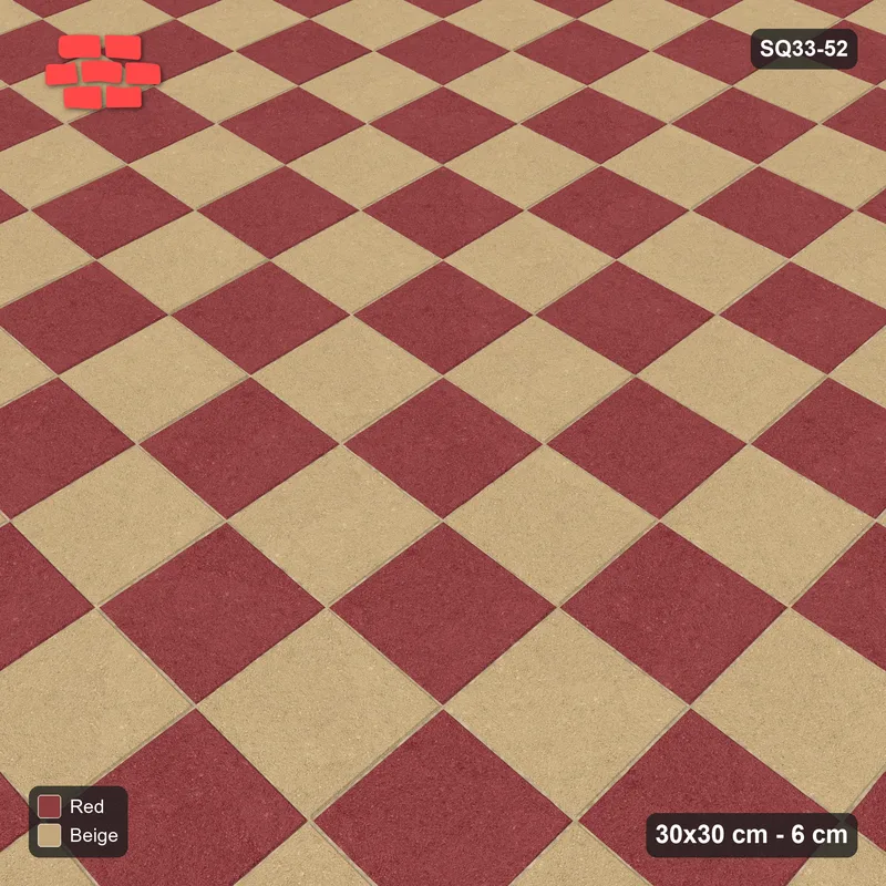 Interlock (Pasco) 30x30 cm · SQ33-52 · Checkerboard · Side view Interlock (Pasco) 30x30 cm · SQ33-52 · Checkerboard · Side view