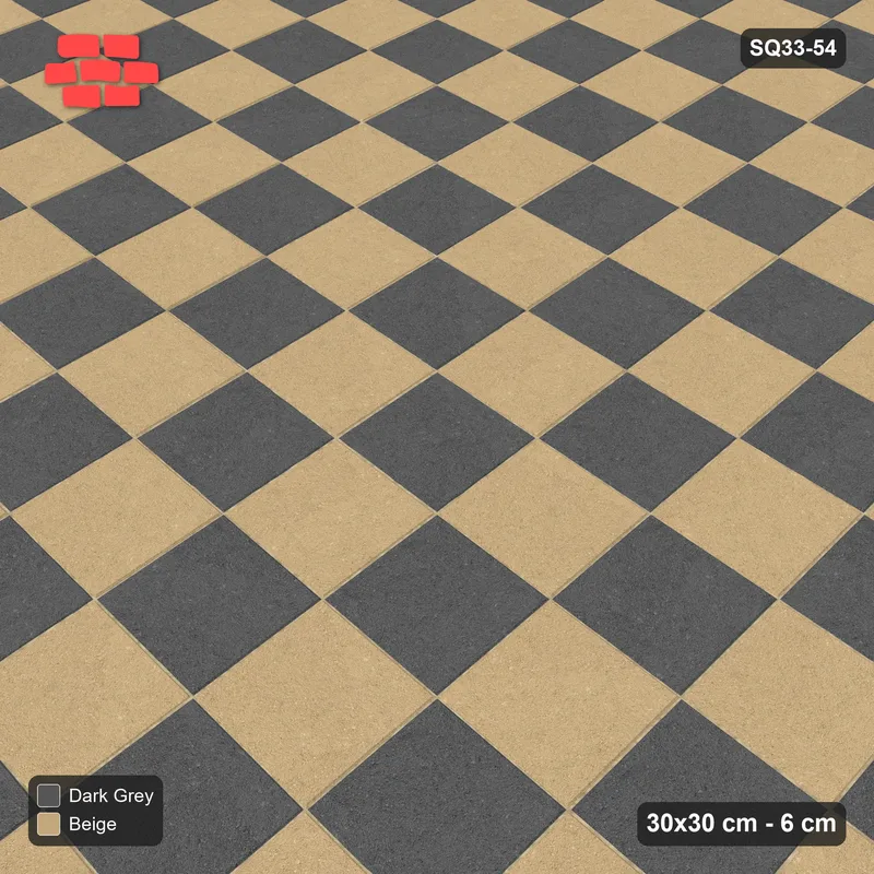 Interlock (Pasco) 30x30 cm · SQ33-54 · Checkerboard · Side view Interlock (Pasco) 30x30 cm · SQ33-54 · Checkerboard · Side view