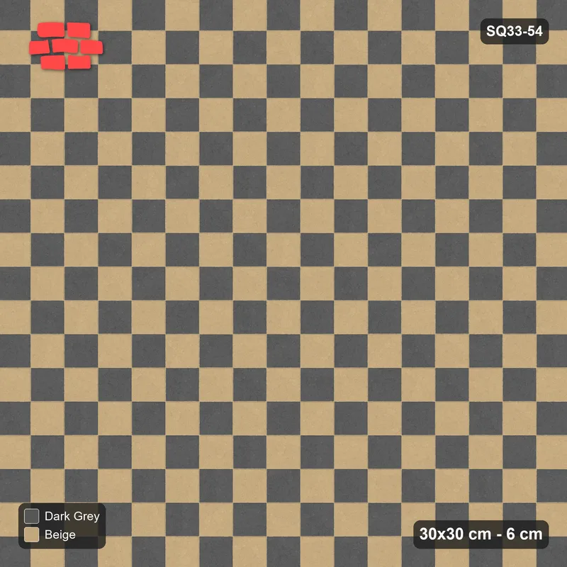 Interlock (Pasco) 30x30 cm · SQ33-54 · Checkerboard · Top view Interlock (Pasco) 30x30 cm · SQ33-54 · Checkerboard · Top view