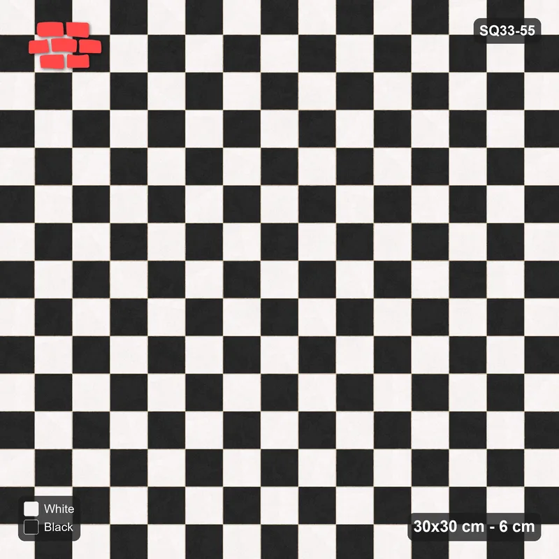Interlock (Pasco) 30x30 cm · SQ33-55 · Checkerboard · Top view Interlock (Pasco) 30x30 cm · SQ33-55 · Checkerboard · Top view