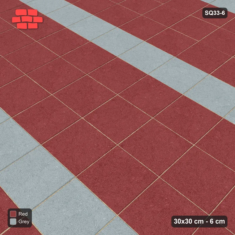 Interlock (Pasco) 30x30 cm · SQ33-6 · Stack bond, course stripes · Side view Interlock (Pasco) 30x30 cm · SQ33-6 · Stack bond, course stripes · Side view