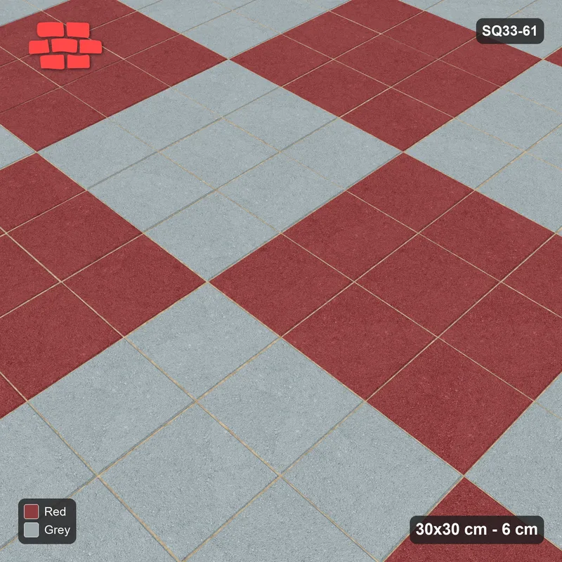 Interlock (Pasco) 30x30 cm · SQ33-61 · Triple Unit Checker · Side view Interlock (Pasco) 30x30 cm · SQ33-61 · Triple Unit Checker · Side view